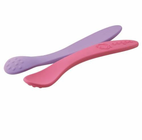 2 Pack Baby Spoons Purple & Pink